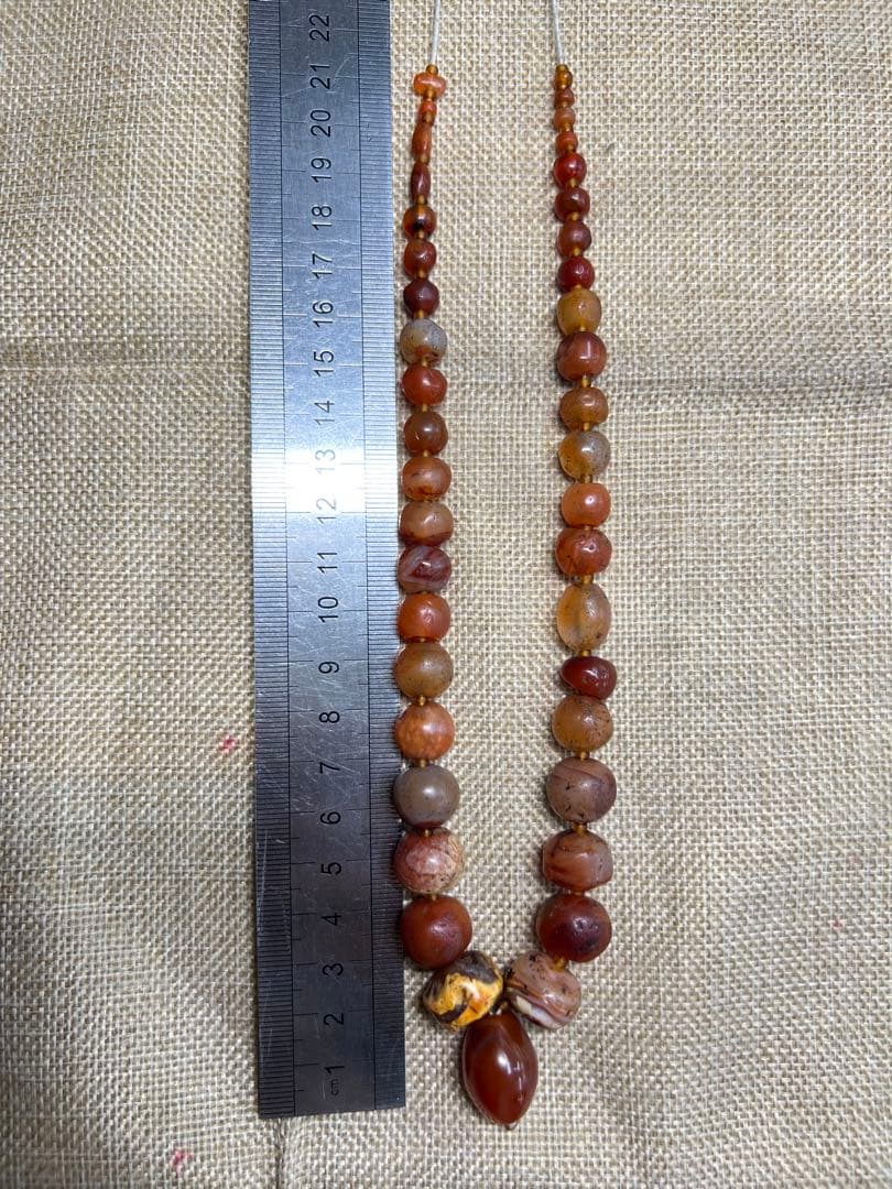 アンティークビーズカーネリアンネックレス