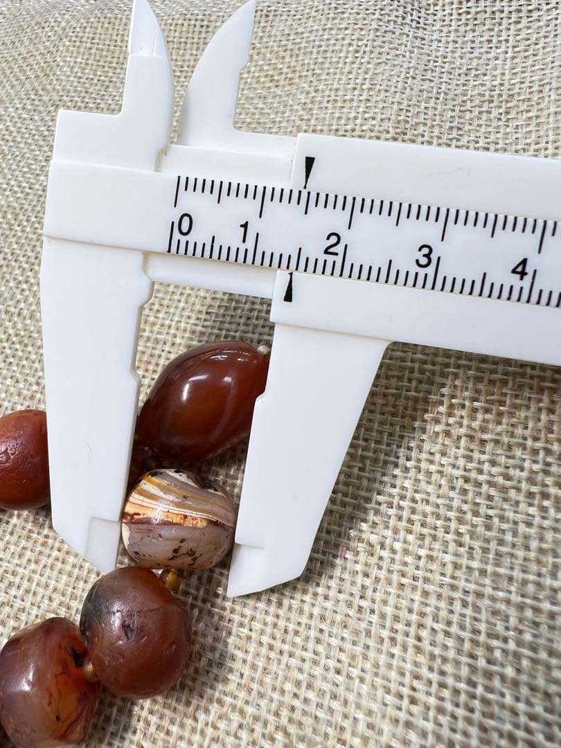 アンティークビーズカーネリアンネックレス