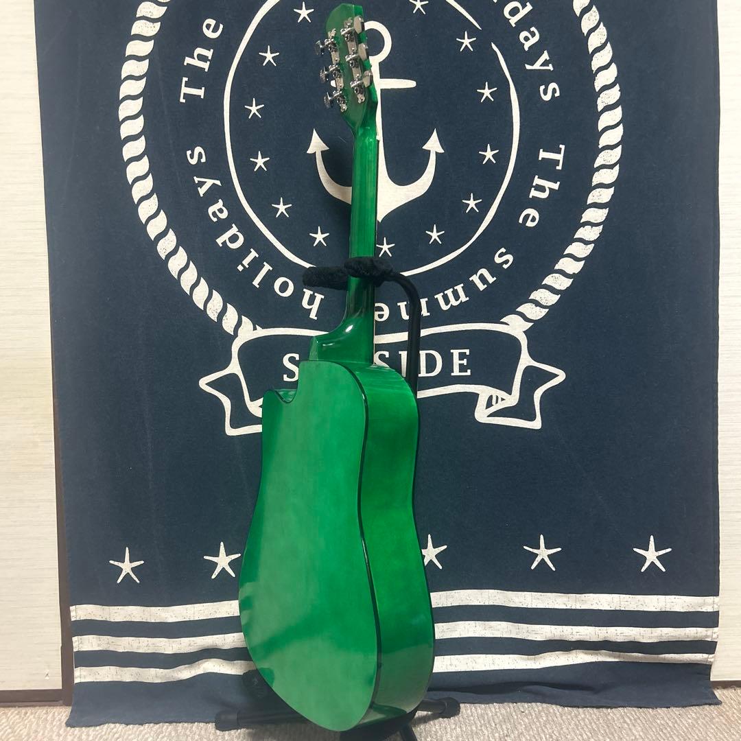 最終特価‼️新品未使用グリーン　タイガーグラフィック　アコースティックギター