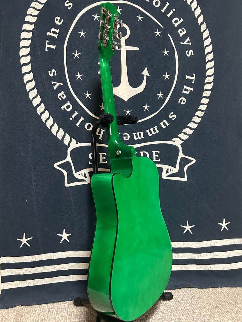 最終特価‼️新品未使用グリーン　タイガーグラフィック　アコースティックギター