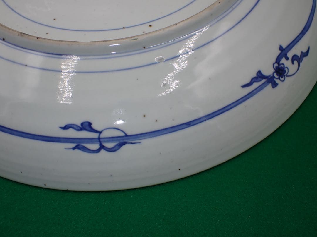 【完品】骨董品 古伊万里 大皿 藍柿 藍九谷