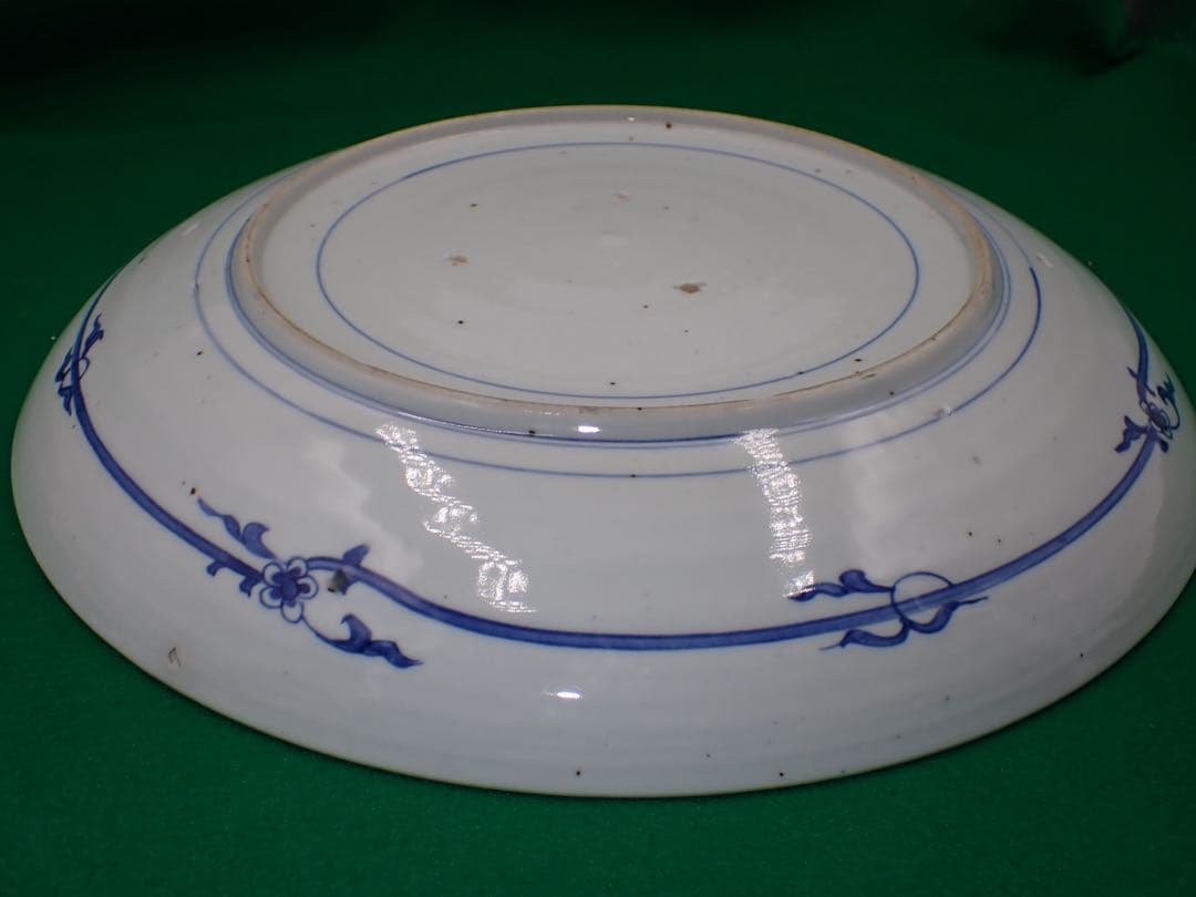 【完品】骨董品 古伊万里 大皿 藍柿 藍九谷