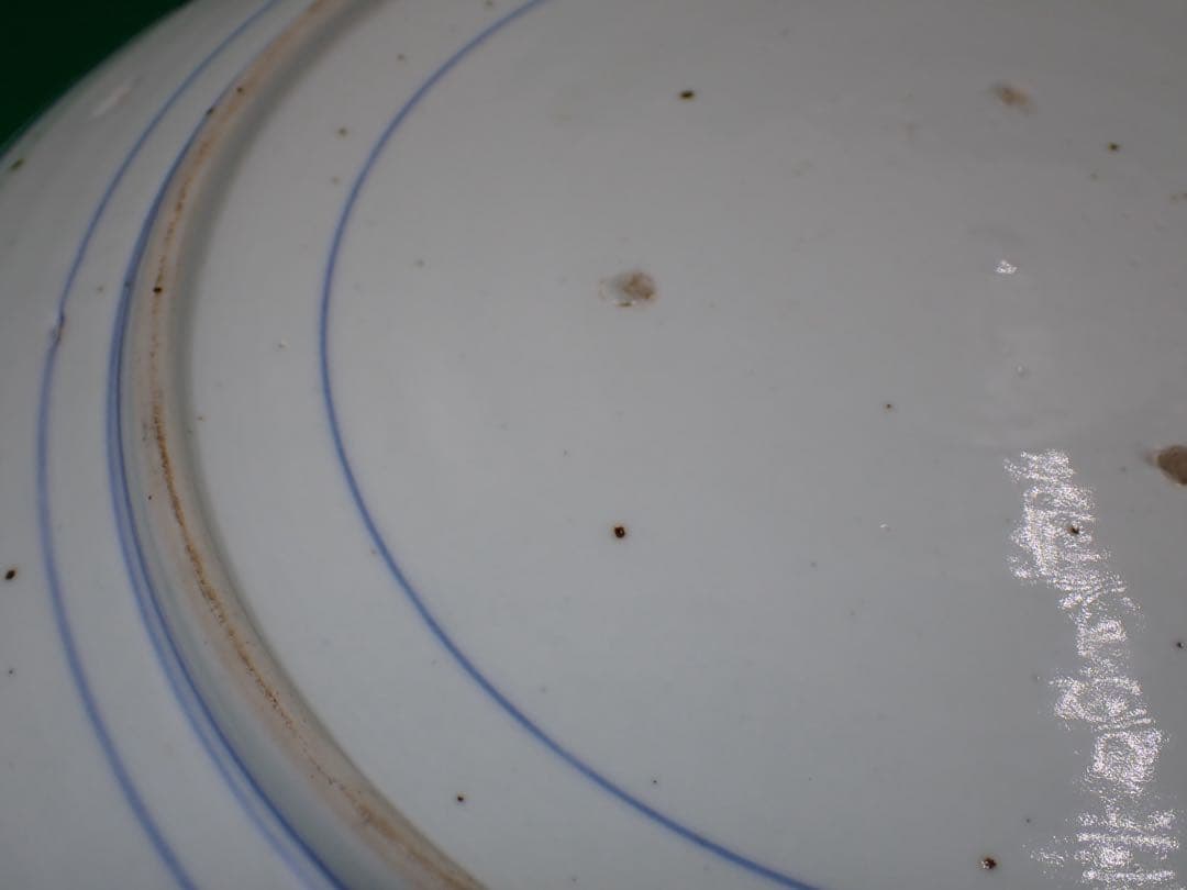 【完品】骨董品 古伊万里 大皿 藍柿 藍九谷