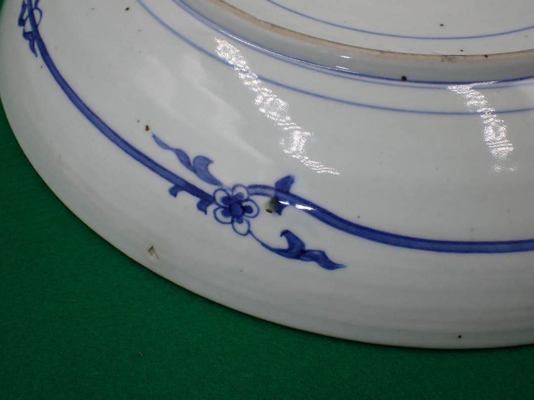【完品】骨董品 古伊万里 大皿 藍柿 藍九谷