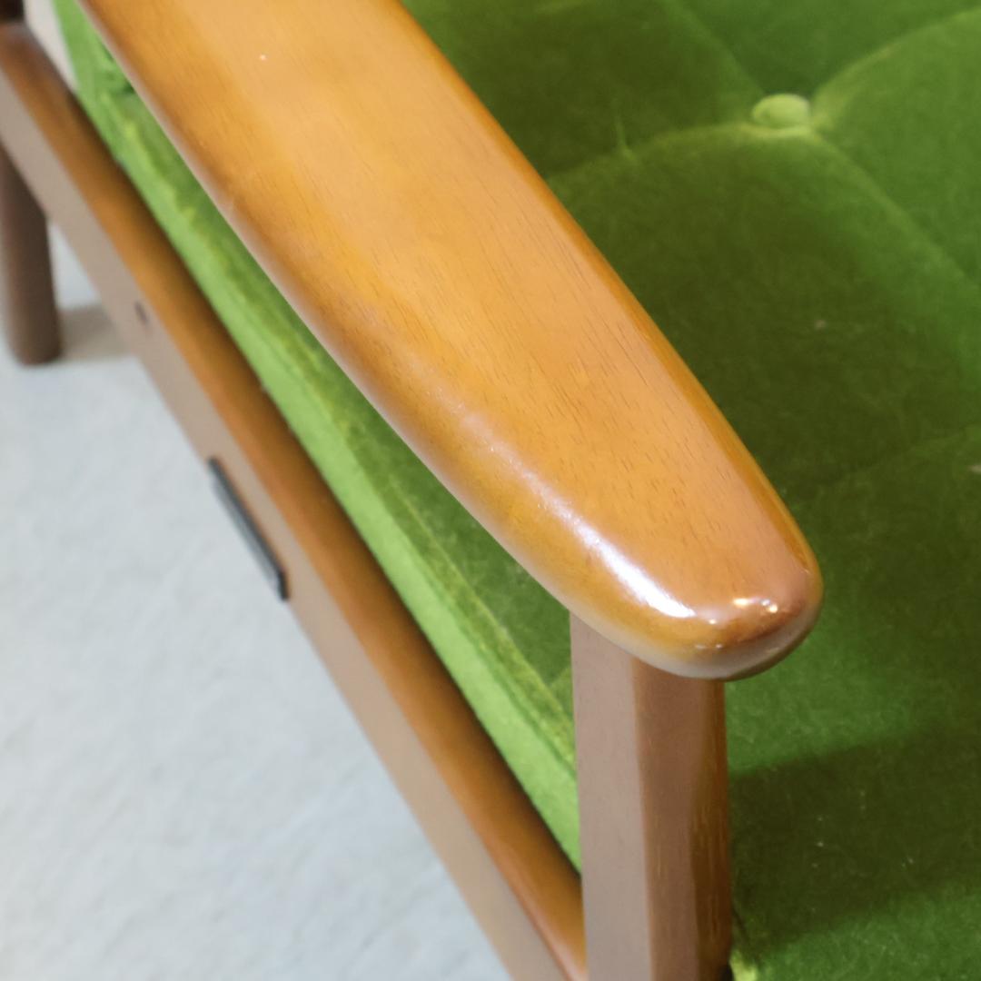 Karimoku カリモク60 モケットグリーン Kチェアー 2人掛けソファー