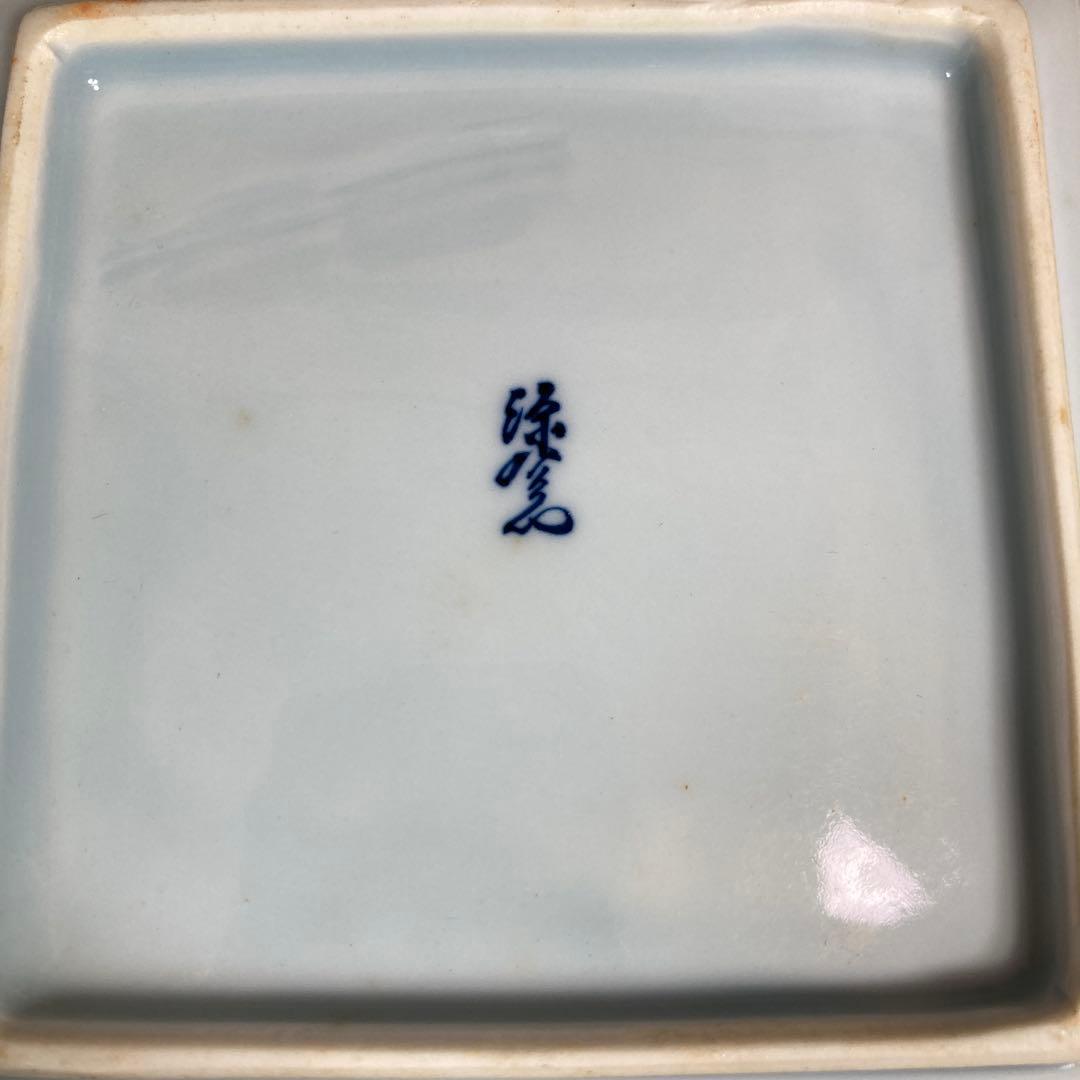 【源右衛門】古伊万里の伝統　日本名窯　舘林源右衛門作　染錦青彩菊絵　銘々皿五枚揃