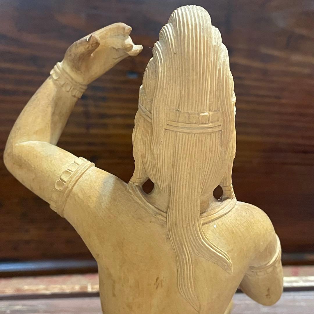 弁財天　木製　木彫り　琵琶　彫刻　七福神　弁天さま