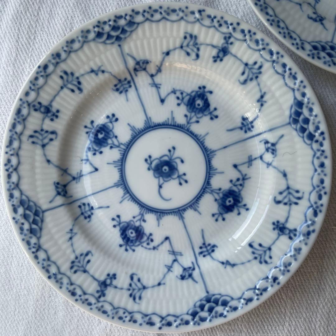 ロイヤルコペンハーゲン　ブルーフルーテッドハーフレース2枚 17cm 617 ②