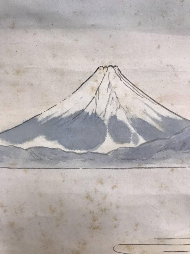 真作/桃坡/富士に出初式/消防/明治期/掛軸/名家伝来/AE-226