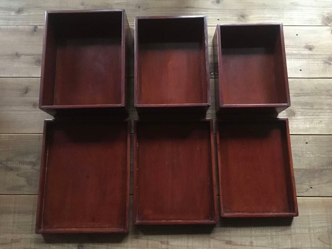 レトロ 木製 漆器 重箱 3段セット