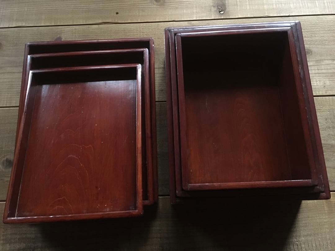 レトロ 木製 漆器 重箱 3段セット