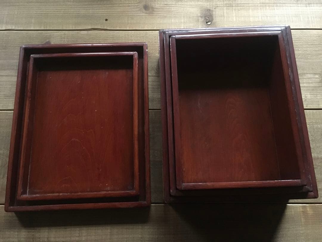 レトロ 木製 漆器 重箱 3段セット