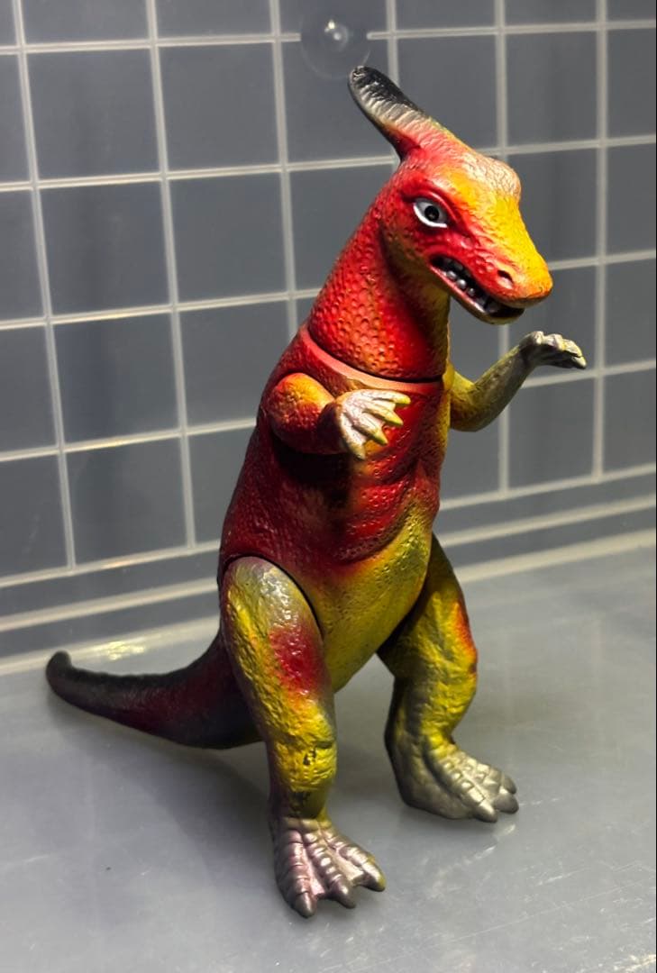 当時物 マルシン 大恐竜シリーズ サウロロプス 大サイズ ソフビ　約19cm