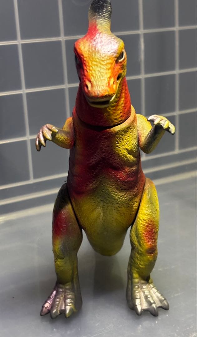 当時物 マルシン 大恐竜シリーズ サウロロプス 大サイズ ソフビ　約19cm