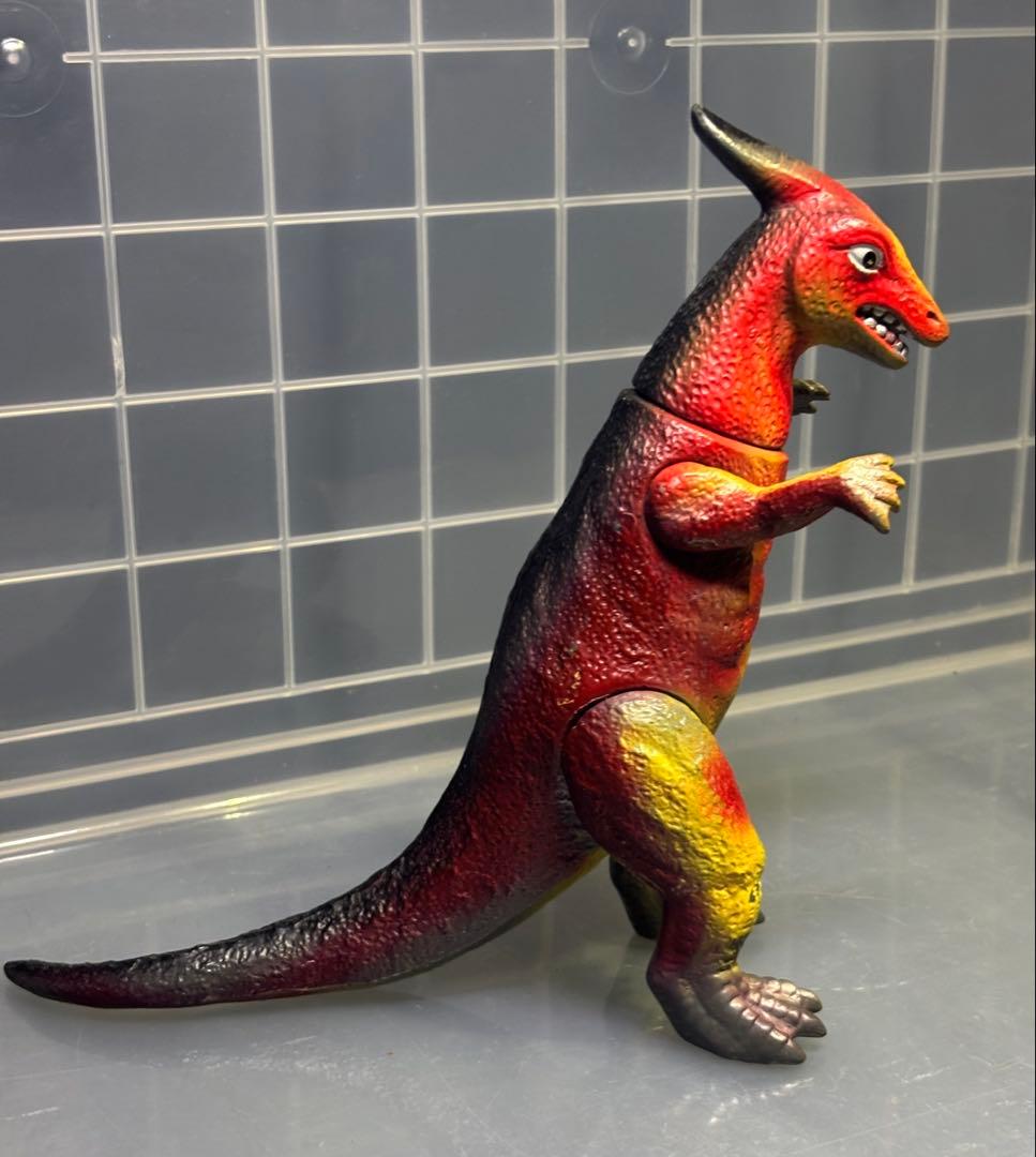 当時物 マルシン 大恐竜シリーズ サウロロプス 大サイズ ソフビ　約19cm