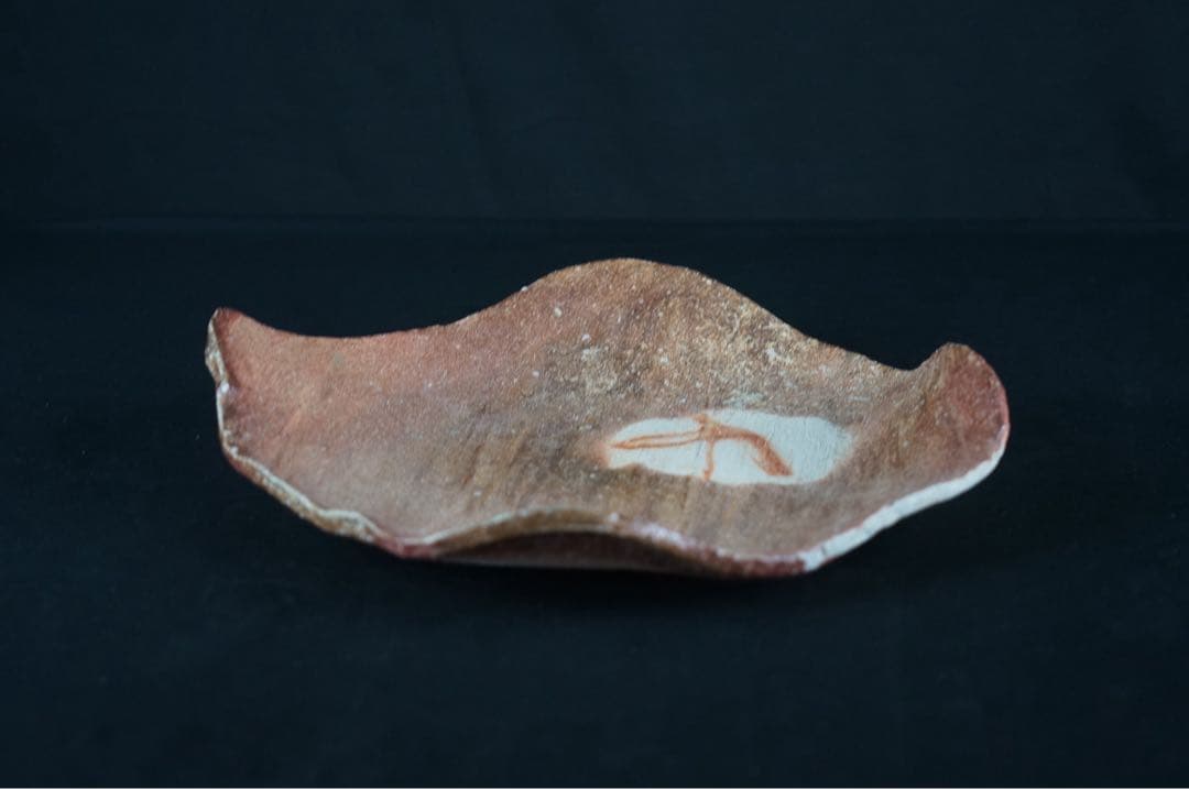 皆川隆 作 信楽 波面 皿 共箱 栞付 保証品 / 大皿 懐石料理道具