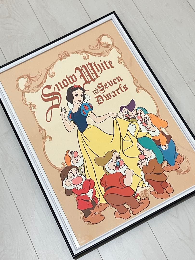 【額縁付き】A2 ポスター Disney 白雪姫 ７人の小人