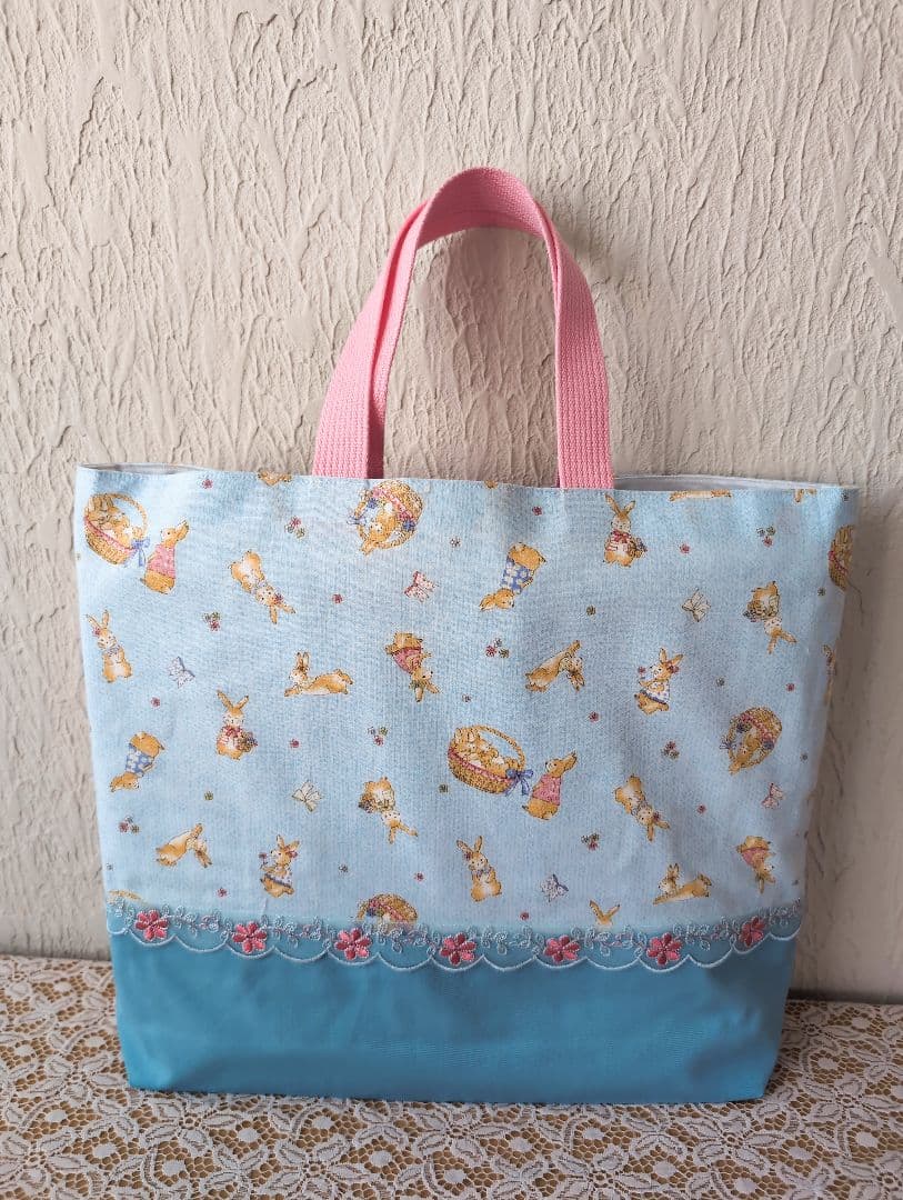 入学入園8点セット、レッスンバック☆上履き袋☆体操着袋☆水色、女の子