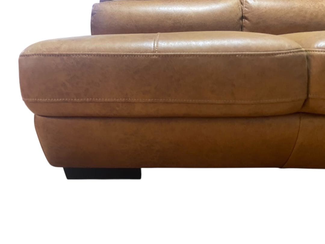 ◯②【極美品】RELAX FORM コーナーソファ レザーテックス キャメル