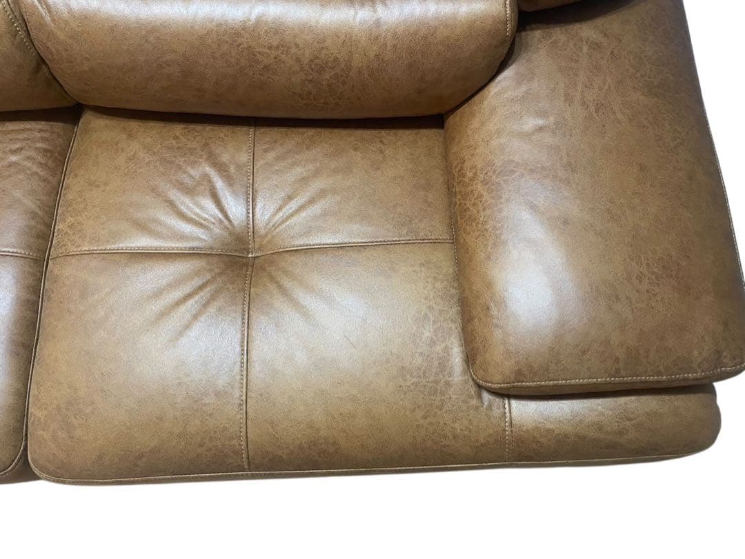 ◯②【極美品】RELAX FORM コーナーソファ レザーテックス キャメル
