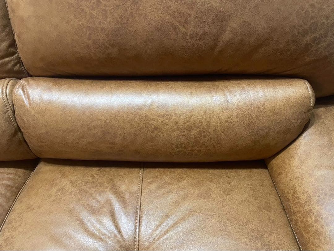 ◯②【極美品】RELAX FORM コーナーソファ レザーテックス キャメル