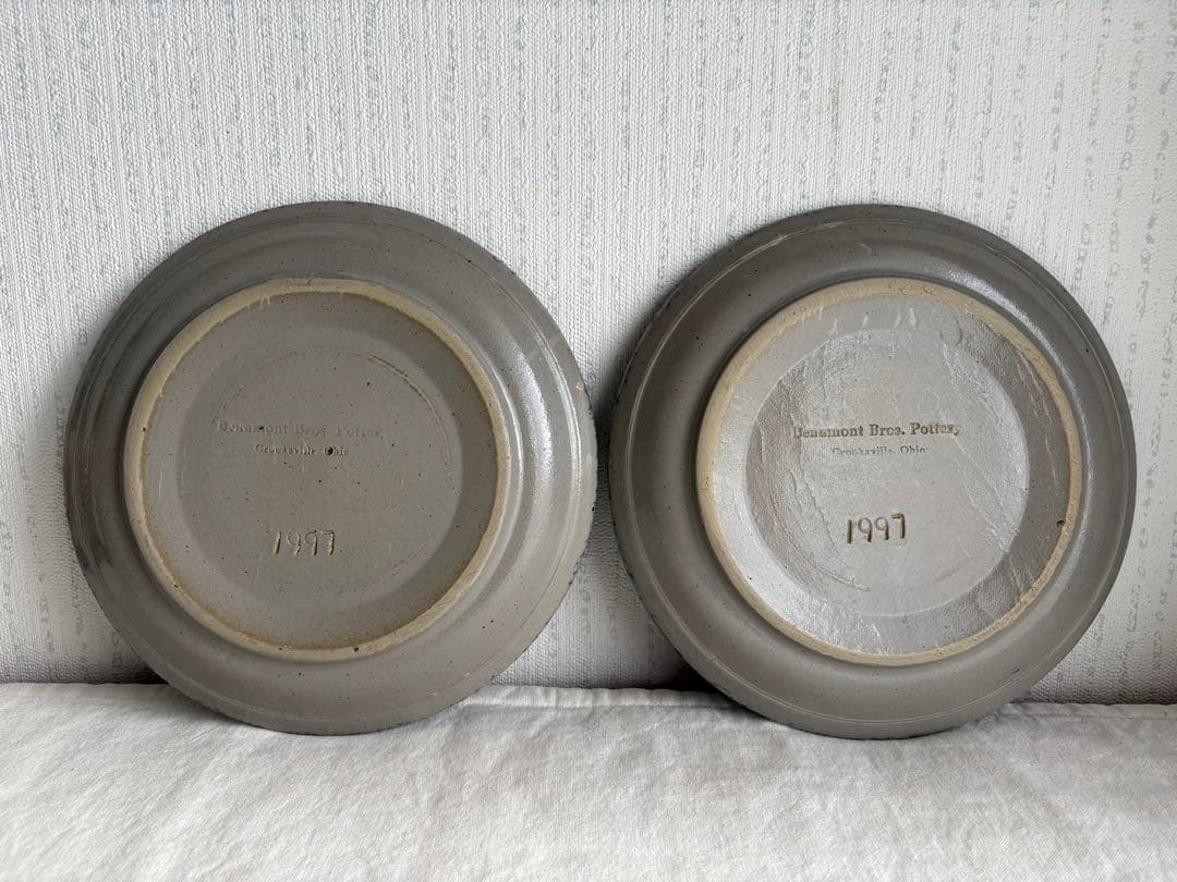 スポンジウェア　ローポタリー　大プレート　2枚セット