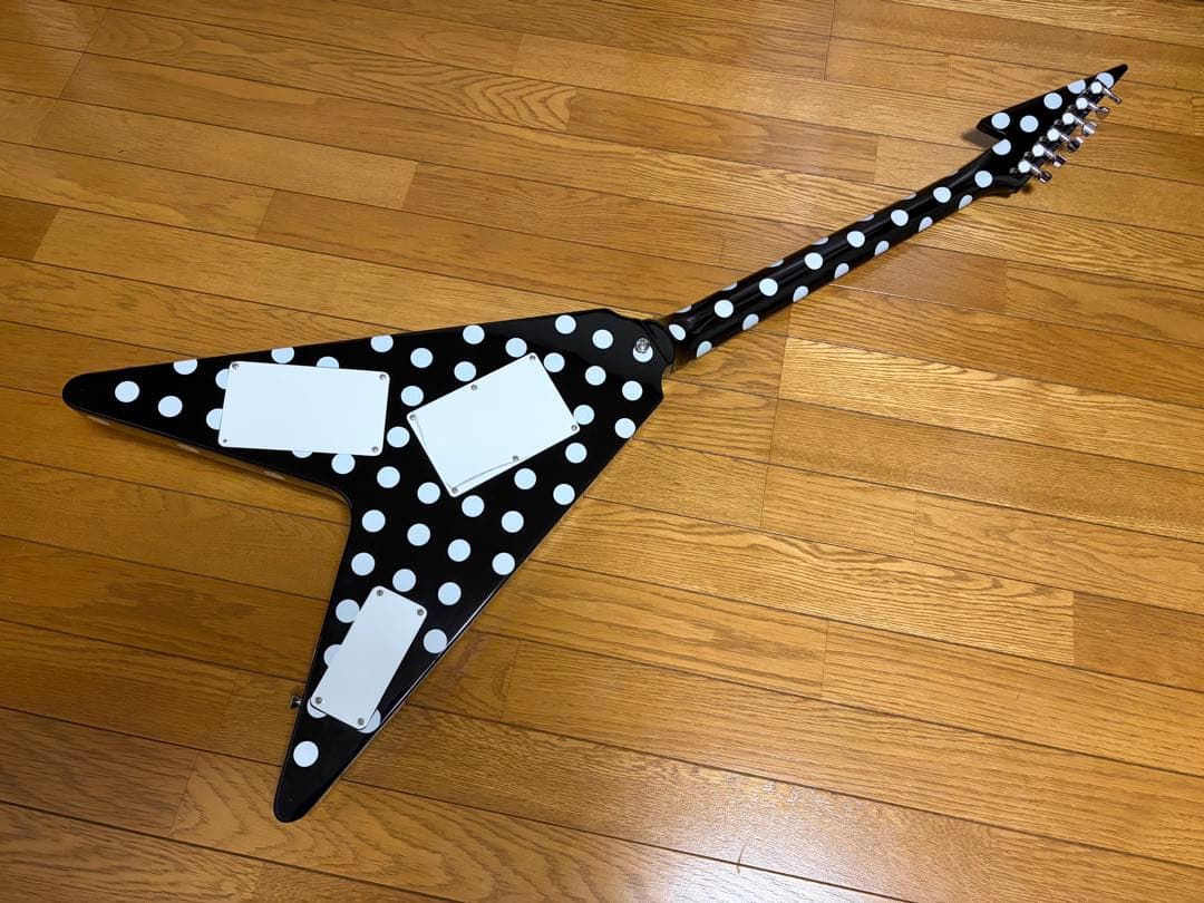 送料込 ランディ ローズ V型 ギター ポルカドット Randy Rhoads