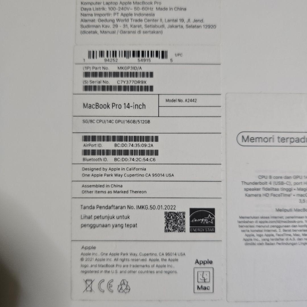 MacBook Pro 14インチ 2021 M1 Pro 16GB 512GB