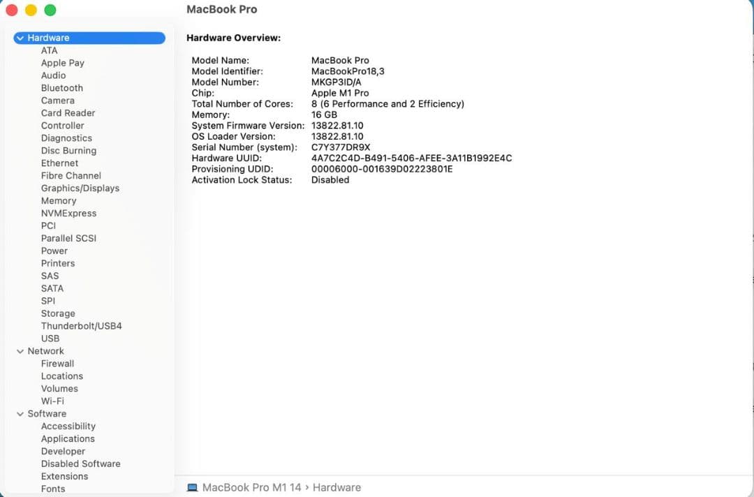 MacBook Pro 14インチ 2021 M1 Pro 16GB 512GB