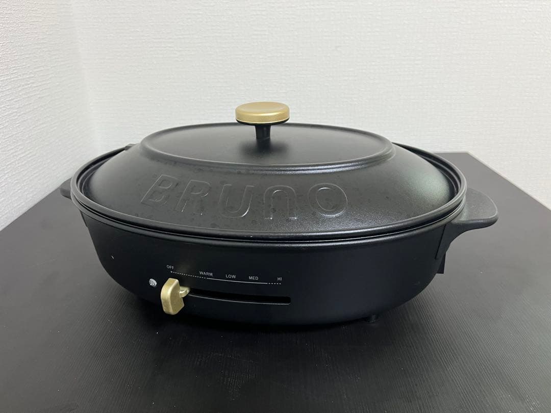 BRUNO オーバルホットプレート ブラック たこ焼き・深鍋付き 箱あり