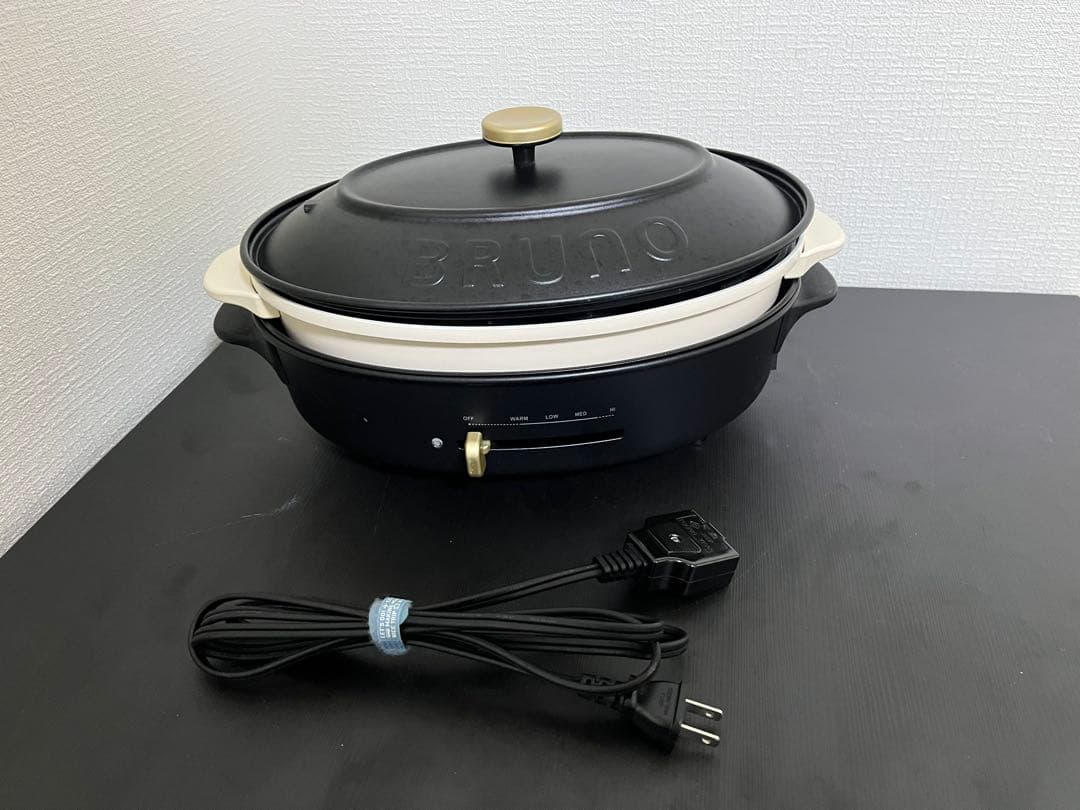 BRUNO オーバルホットプレート ブラック たこ焼き・深鍋付き 箱あり