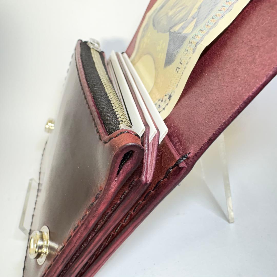 トラッカーウォレット　ショート　ホースバット　ワイン　二つ折り財布
