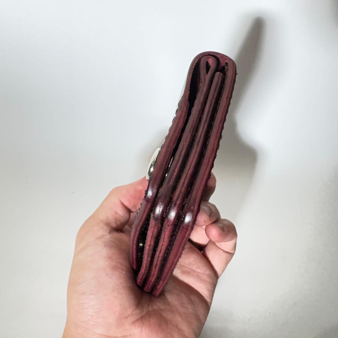 トラッカーウォレット　ショート　ホースバット　ワイン　二つ折り財布