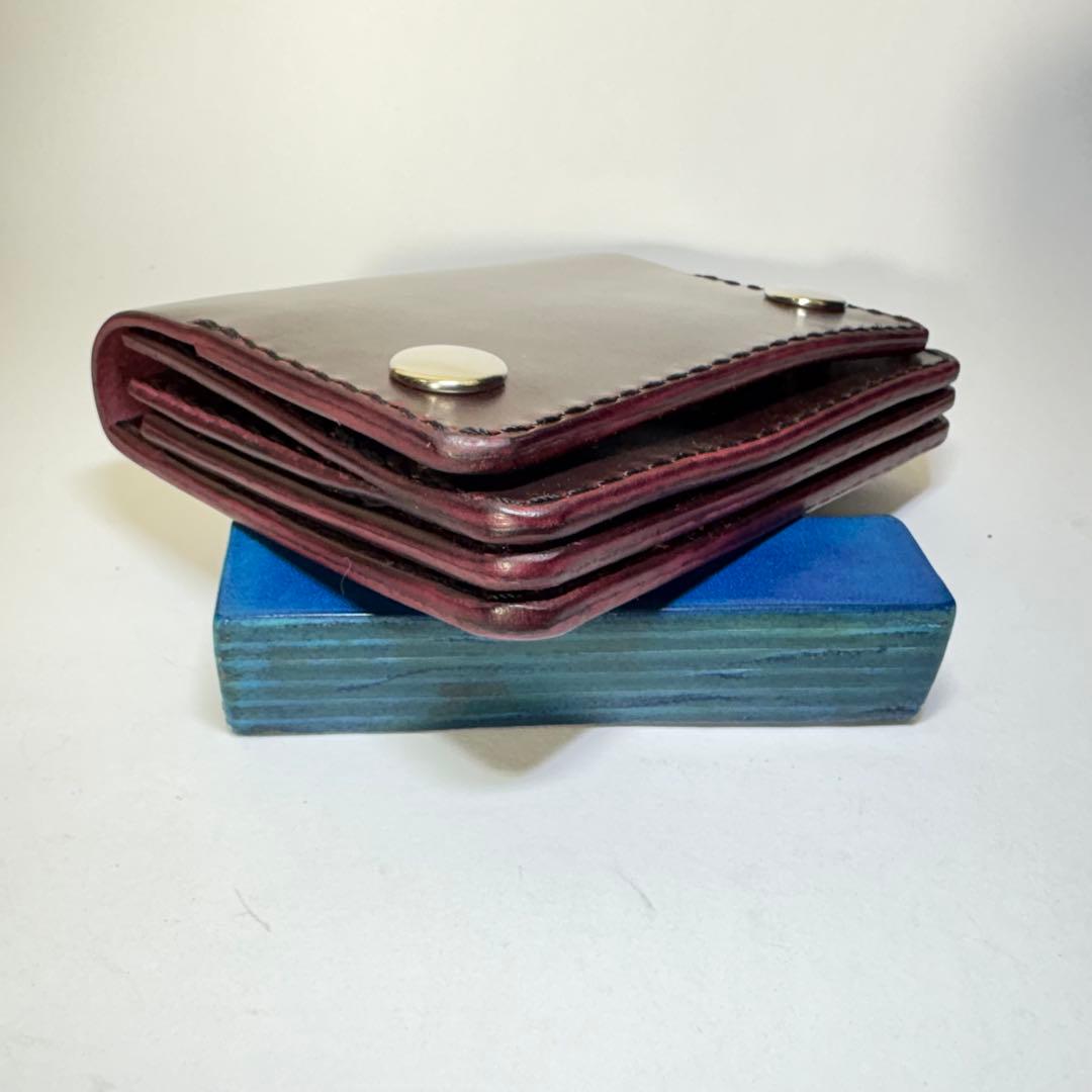 トラッカーウォレット　ショート　ホースバット　ワイン　二つ折り財布