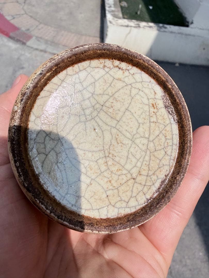 【骨董】清時代青花 貫入 染付の筆筒　古玩