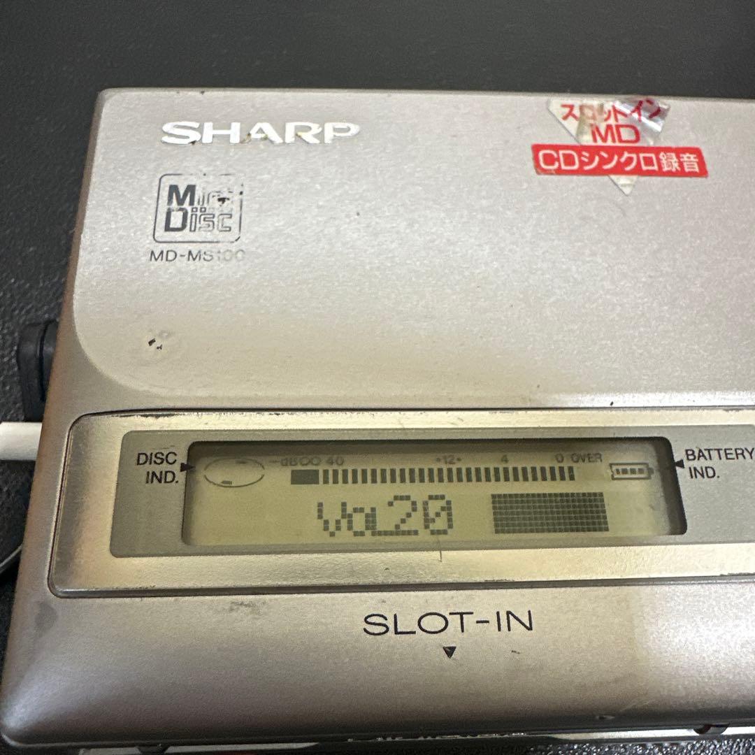 SHARP MDポータブルレコーダー MD-MS100 動作確認済