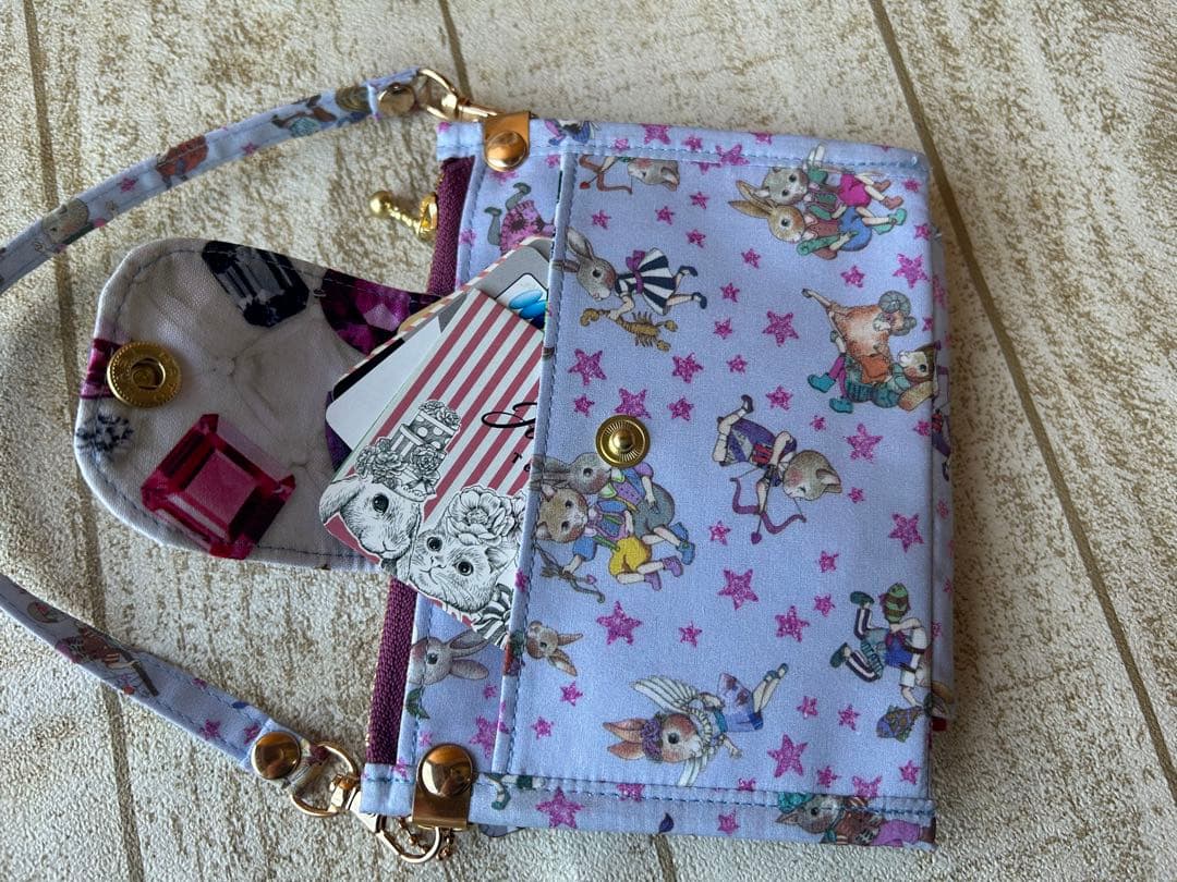 軽量薄型♡お札入れ付きケース　財布ジョリーフルール　星座グレー