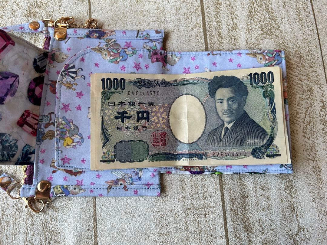 軽量薄型♡お札入れ付きケース　財布ジョリーフルール　星座グレー