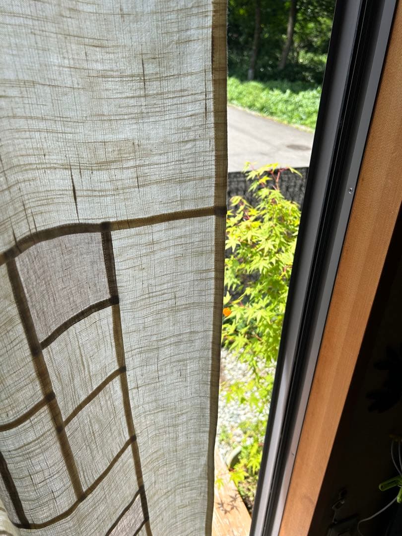 「薄ベージュと生成色」麻ポジャギ