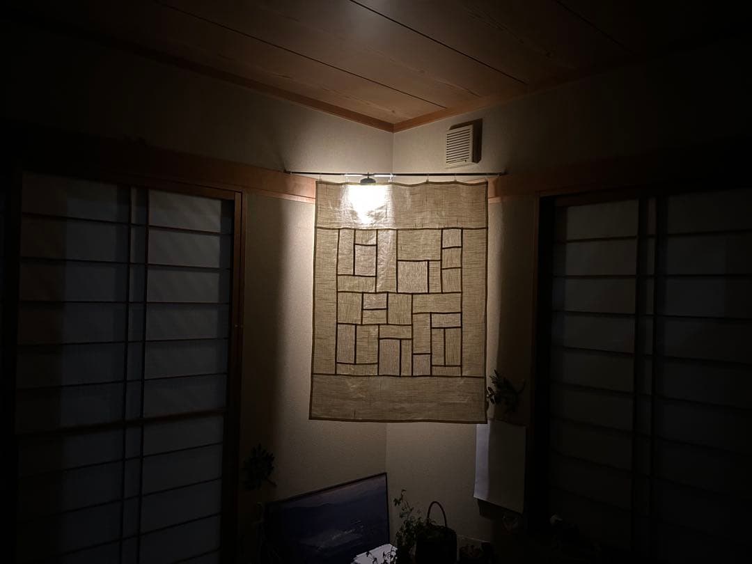 「薄ベージュと生成色」麻ポジャギ