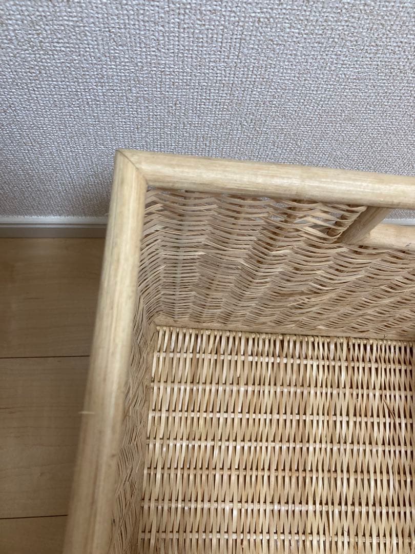 【廃盤品】無印良品　重なるラタンバスケット　シリーズ　ブリ材角型バスケット特大