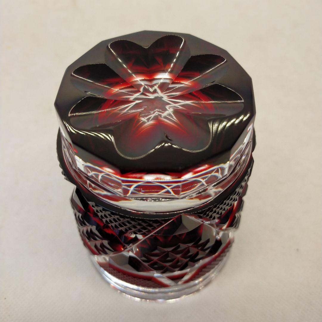 薩摩切子　最高級　薩摩ガラス工芸作　オールドファッションズ　タンブラー　紅