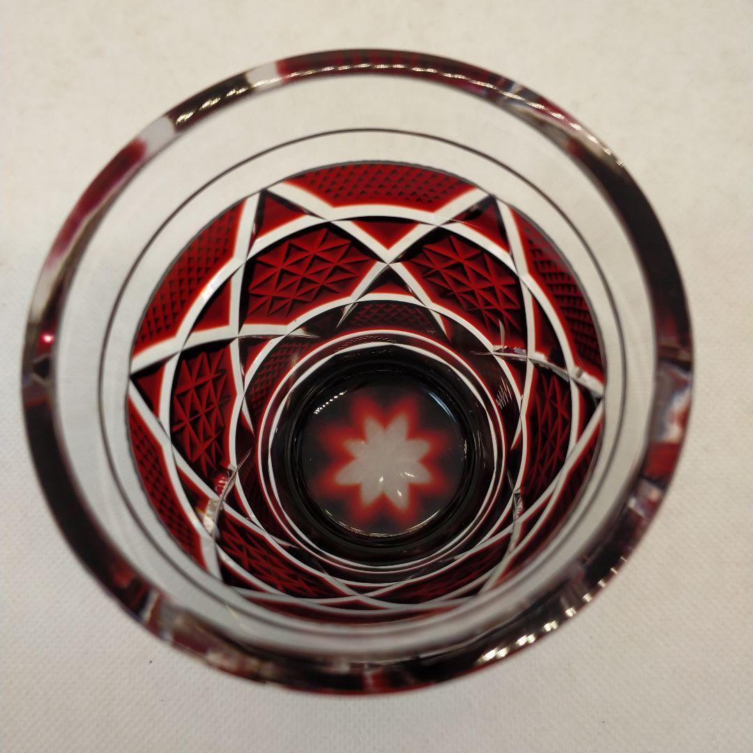 薩摩切子　最高級　薩摩ガラス工芸作　オールドファッションズ　タンブラー　紅