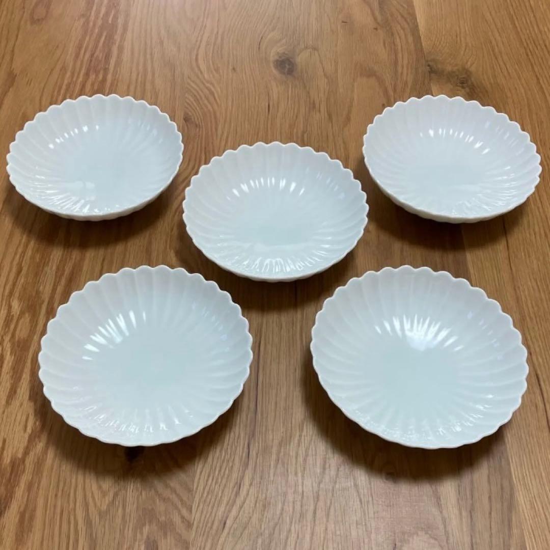 【セット】美濃焼 白菊 菊寿 菊割皿 銘々皿 磁器 たち吉 お祝い 正月