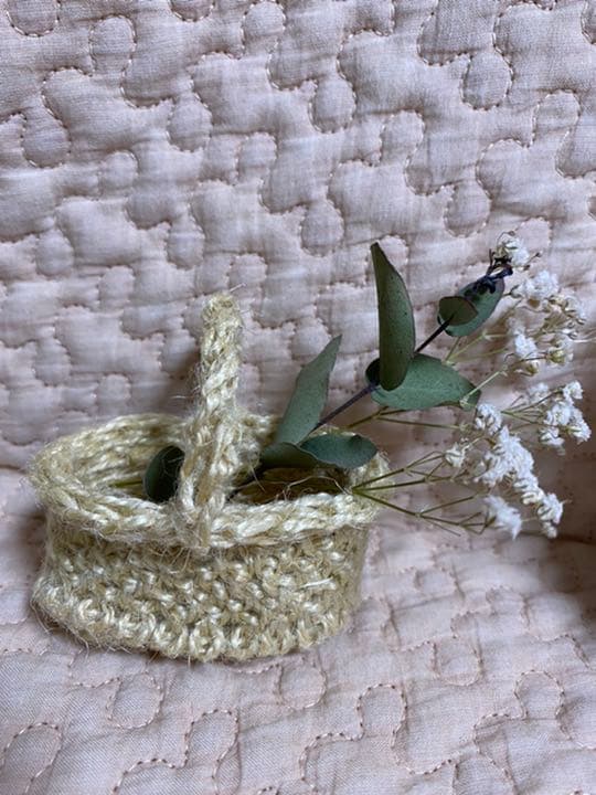 ハンドメイド　ソランちゃん　かごバッグ　マルシェバッグ　本革ベージュ