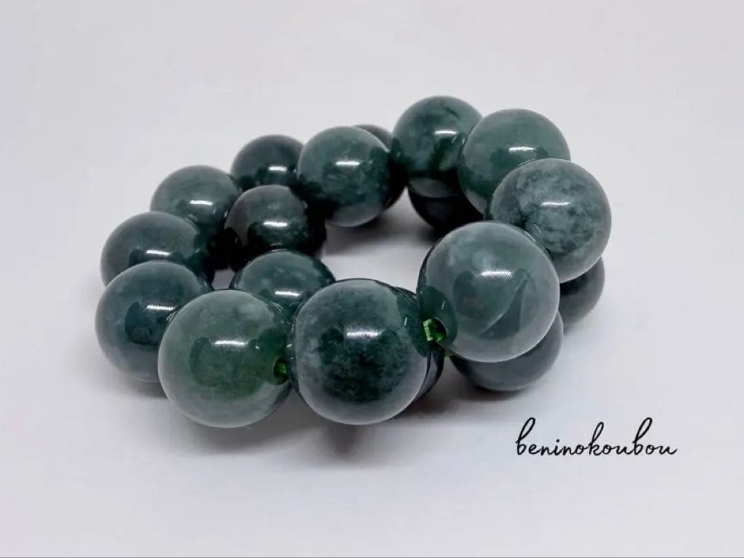 希少＊深海ブルーのグアテマラ産ブルージェダイト10mm青翡翠天然石ブレスレット