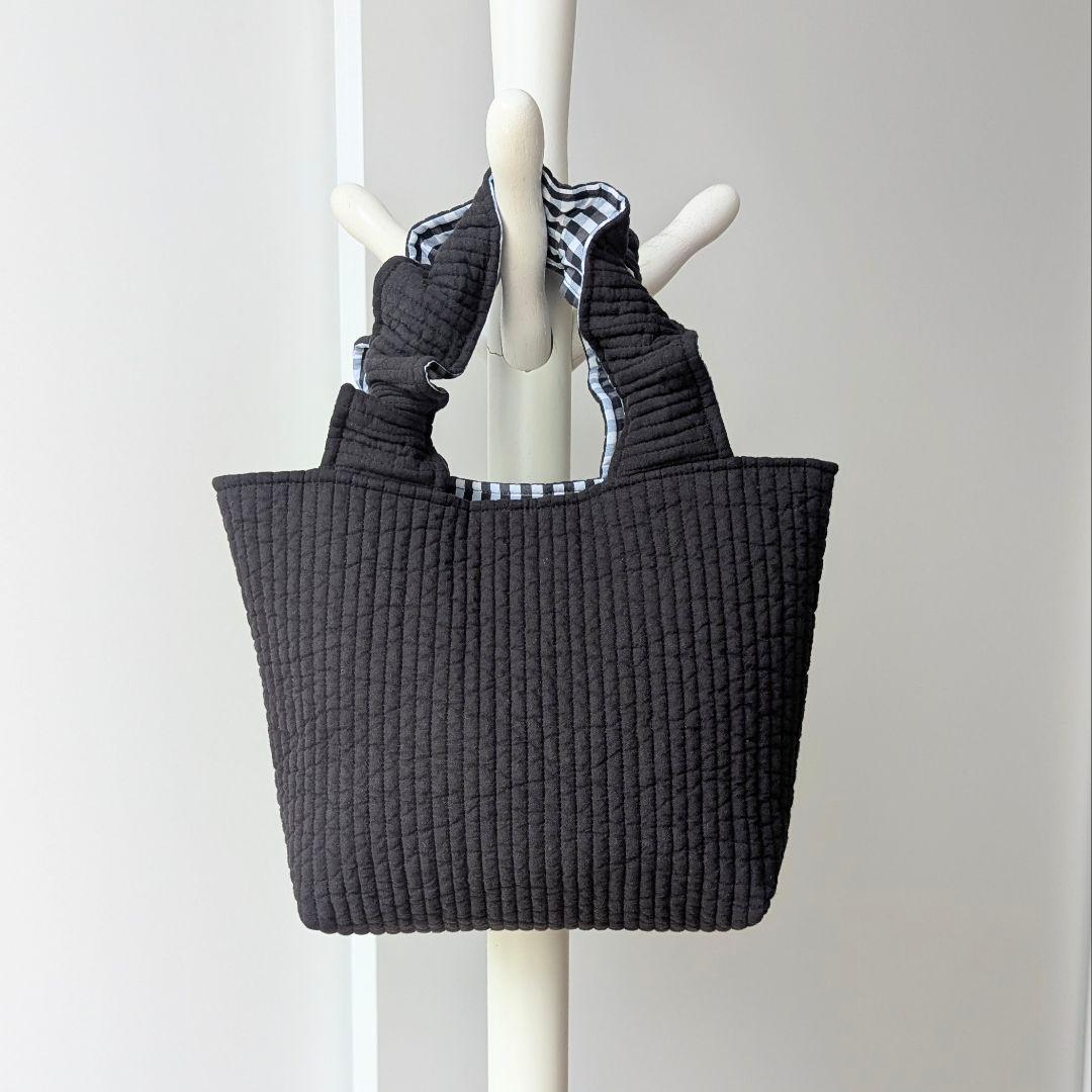 ka☆kaa様 フリルハンドル ヌビバッグ Ｓサイズ ランチトート ハンドメイド