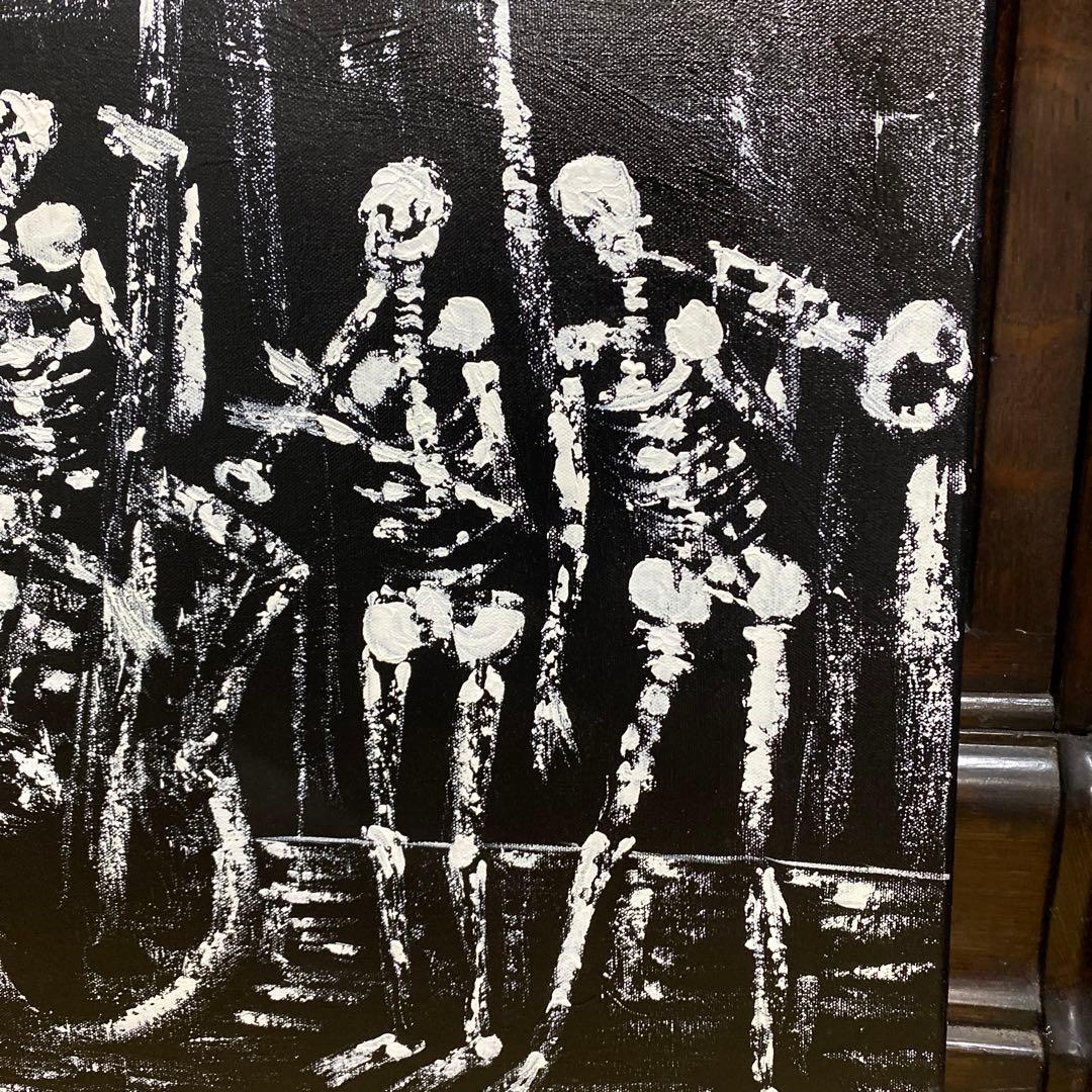 ニューオーリンズ　ギャラリー　ドクロ　骸骨　ジャズ　絵画　油絵