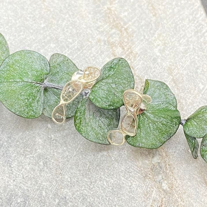 （新品未使用）スライスダイヤモンド 3連ピアス