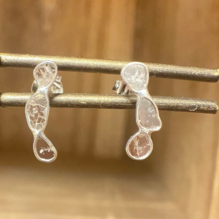 （新品未使用）スライスダイヤモンド 3連ピアス